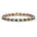 11.58 CTW Emerald & Diamond Halo Bracelet 10K Rose Gold