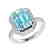 6.03 CTW Sky Blue Topaz & Micro Pave VS/SI Diamond Halo - 2