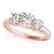 0.75 CTW Certified VS/SI Diamond 3 Stone Ring 14K Rose - 2