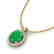 3 CTW Emerald & Micro Pave VS/SI Diamond Necklace Halo
