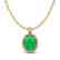 3 CTW Emerald & Micro Pave VS/SI Diamond Necklace Halo - 2
