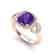 3.75 CTW Amethyst & Micro VS/SI Diamond Ring 14K Rose - 2