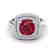 2.52 CTW Ruby & Micro VS/SI Diamond Pave Halo Ring 18K