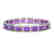 22.81 CTW Amethyst & Diamond Halo Bracelet 10K White