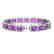 22.81 CTW Amethyst & Diamond Halo Bracelet 10K White - 2