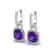 7 CTW Amethyst & Micro Pave VS/SI Diamond Earrings 18K