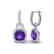 7 CTW Amethyst & Micro Pave VS/SI Diamond Earrings 18K - 2