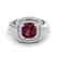 2.27 CTW Garnet & Micro VS/SI Diamond Pave Halo Ring