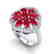 4 CTW Ruby & VS/SI Diamond Cluster Designer Halo Ring