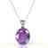 9 CTW Amethyst Designer Solitaire Necklace 18K White - 2