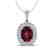 2.60 CTW Garnet & Micro Pave VS/SI Diamond Halo