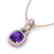 3.50 CTW Amethyst & Micro VS/SI Diamond Necklace 14K