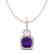 3.50 CTW Amethyst & Micro VS/SI Diamond Necklace 14K - 2