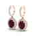 3.75 CTW Garnet & Micro Pave VS/SI Diamond Earrings