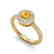 0.70 CTW Citrine & Micro Pave VS/SI Diamond Ring 18K - 2