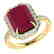 5.33 CTW Ruby And Micro Pave VS/SI Diamond Halo Ring - 2