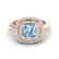 2.02 CTW Sky Blue Topaz & Micro VS/SI Diamond Halo Ring