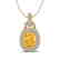 2.50 CTW Citrine And Micro VS/SI Diamond Necklace Halo