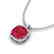 6 CTW Ruby & Micro Pave Halo VS/SI Diamond Necklace