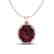11 CTW Garnet & Micro Pave VS/SI Diamond Halo Necklace