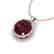 11 CTW Garnet & Micro Pave VS/SI Diamond Halo Necklace - 2