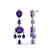 16 CTW Amethyst Earrings Designer Vintage 10K White - 2