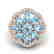 3 CTW Sky Blue Topaz & VS/SI Diamond Cluster Halo Ring - 2