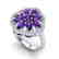 3 CTW Amethyst & VS/SI Diamond Cluster Designer Halo