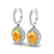 3.50 CTW Citrine & Micro Pave VS/SI Diamond Earrings
