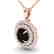 1 CTW Micro Pave VS/SI Diamond Necklace Halo 14K Rose - 2