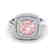 1.92 CTW Morganite & Micro VS/SI Diamond Pave Halo Ring