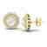 2 CTW Micro Pave VS/SI Diamond Stud Earrings Halo 18K - 2