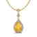2.25 CTW Citrine & Micro Pave VS/SI Diamond Necklace - 2