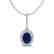 2 CTW Sapphire & Micro Pave VS/SI Diamond Necklace Halo