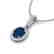 2 CTW Sapphire & Micro Pave VS/SI Diamond Necklace Halo - 2