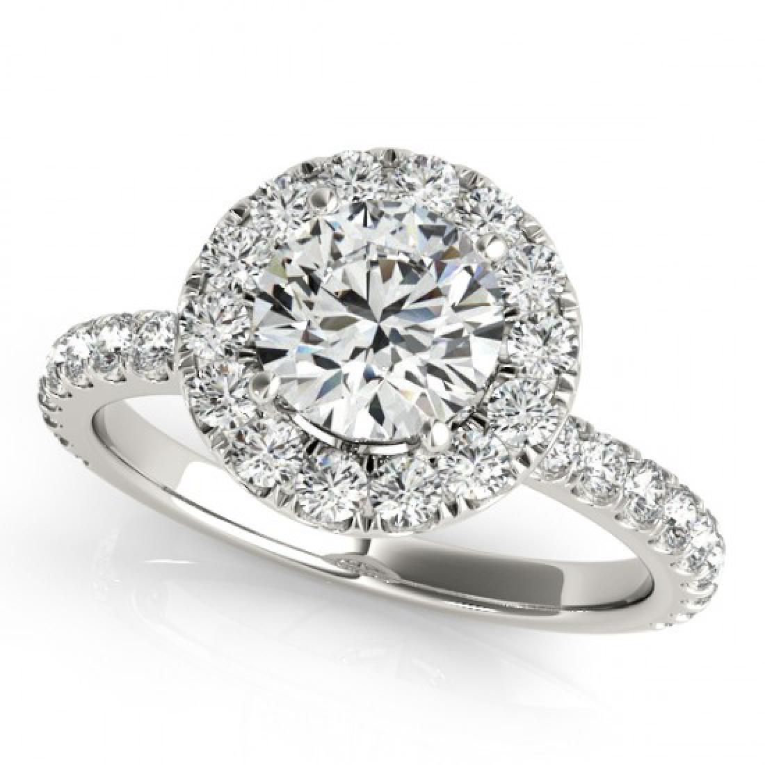 2 CTW Certified VS/SI Diamond Solitaire Halo Ring 14K: REF-504T4M -24150 ---- 2 CTW Certified VS/SI Diamond Solitaire Halo Ring 14K White Gold ---- Luxury Designer Brand Ring Appraised at $22,200 Certificate Number US24150 14k White gold, Ring Size is 7, 