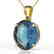 9 CTW London Blue Topaz Designer Solitaire Necklace 18K