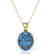 9 CTW London Blue Topaz Designer Solitaire Necklace 18K - 2
