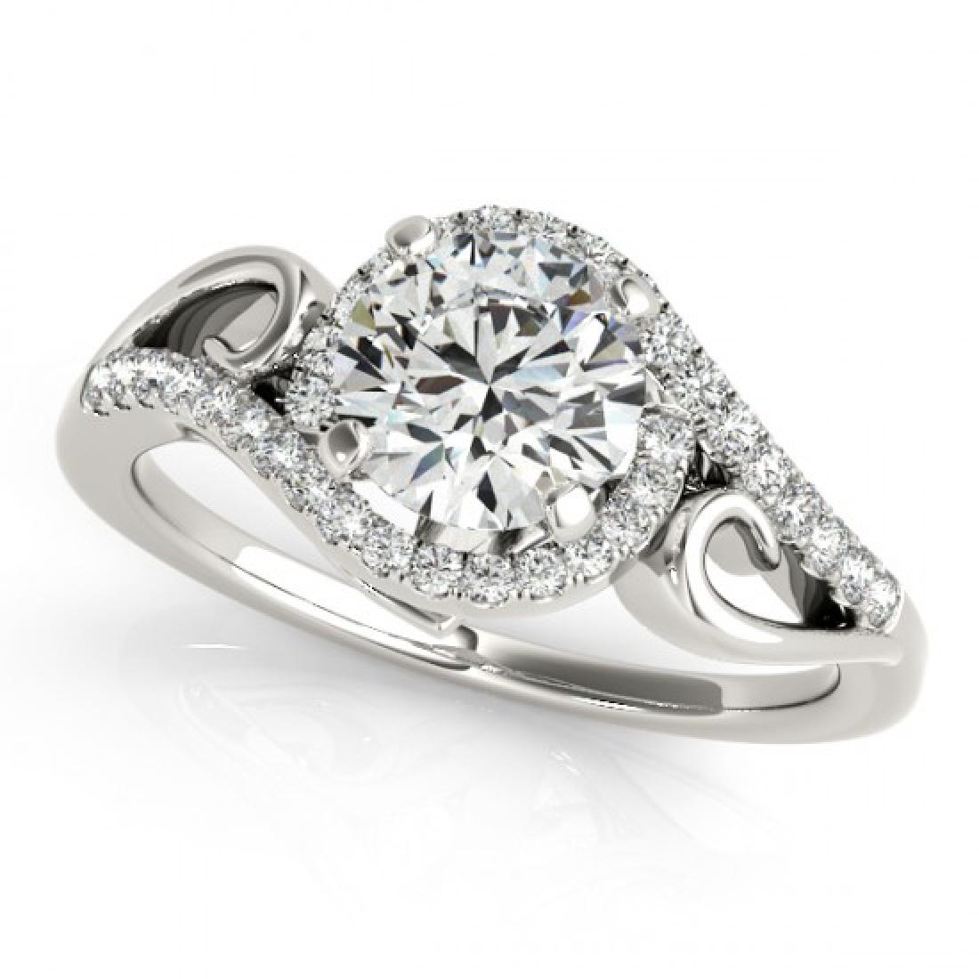 0.75 CTW Certified VS/SI Diamond Solitaire Halo Ring: REF-105H6A -24695 ---- 0.75 CTW Certified VS/SI Diamond Solitaire Halo Ring 14K White Gold ---- Luxury Designer Brand Ring Appraised at $5,250 Certificate Number US24695 14k White gold, Ring Size is 7
