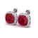 12 CTW Ruby & Micro Pave Halo VS/SI Diamond Earrings