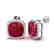 12 CTW Ruby & Micro Pave Halo VS/SI Diamond Earrings - 2