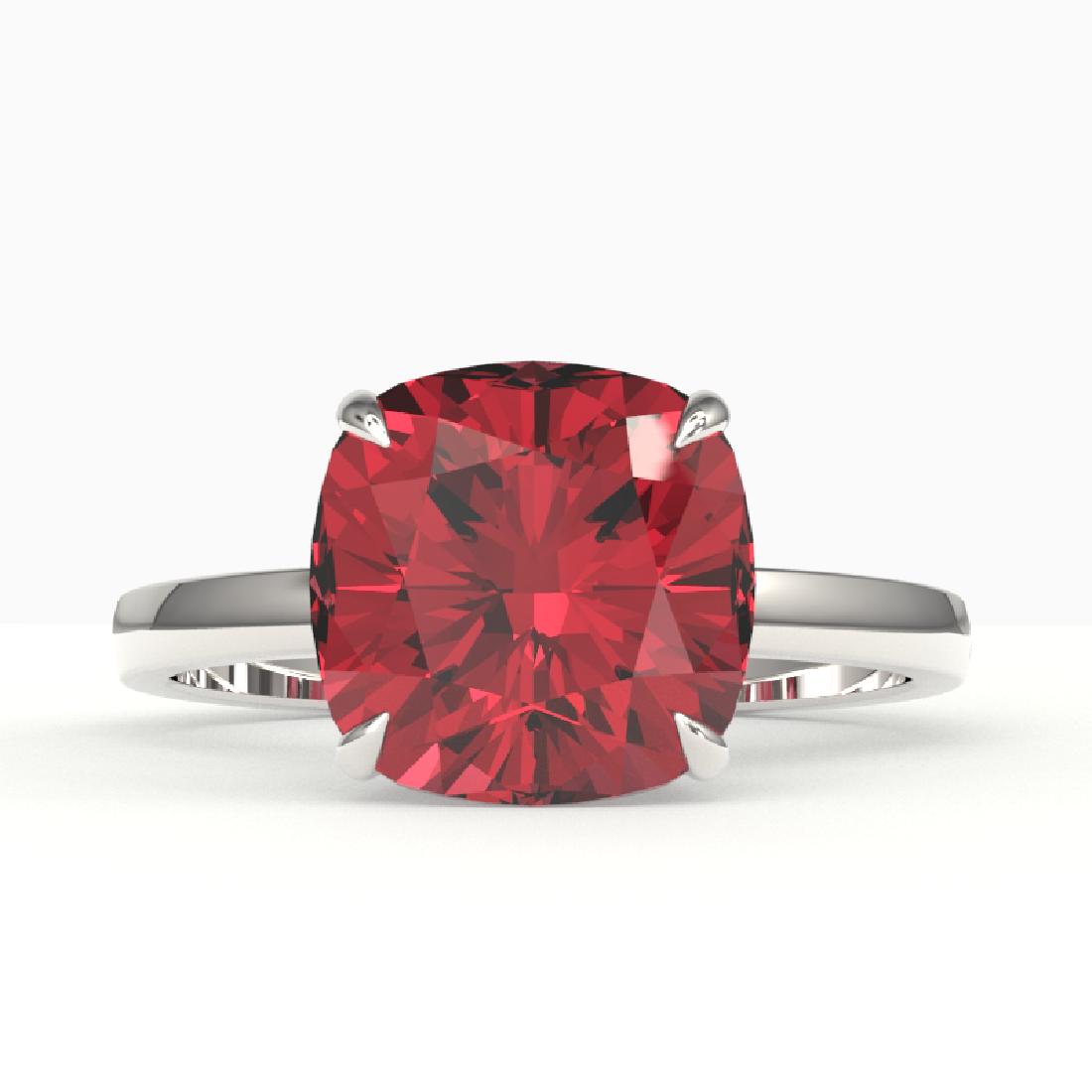 6 CTW Cushion Cut Pink Tourmaline Inspired Solitaire: REF-93W6F -22196 ---- 6 CTW Cushion Cut Pink Tourmaline Inspired Solitaire Stud Ring 18K White Gold ---- Luxury Designer Brand Ring Appraised at $6,700 Certificate Number US22196 18k White gold, Ring 