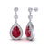 6 CTW Ruby & Micro Pave VS/SI Diamond Earrings Designer - 2