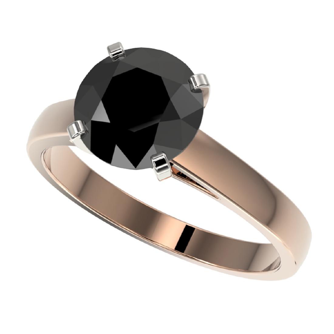 2.59 CTW Fancy Black VS Diamond Solitaire Engagement: REF-55W5F -36564 ---- 2.59 CTW Fancy Black VS Diamond Solitaire Engagement Ring 10K Rose Gold ---- Luxury Designer Brand Ring Appraised at $4,050 Certificate Number US36564 10k Rose gold, Ring Size is