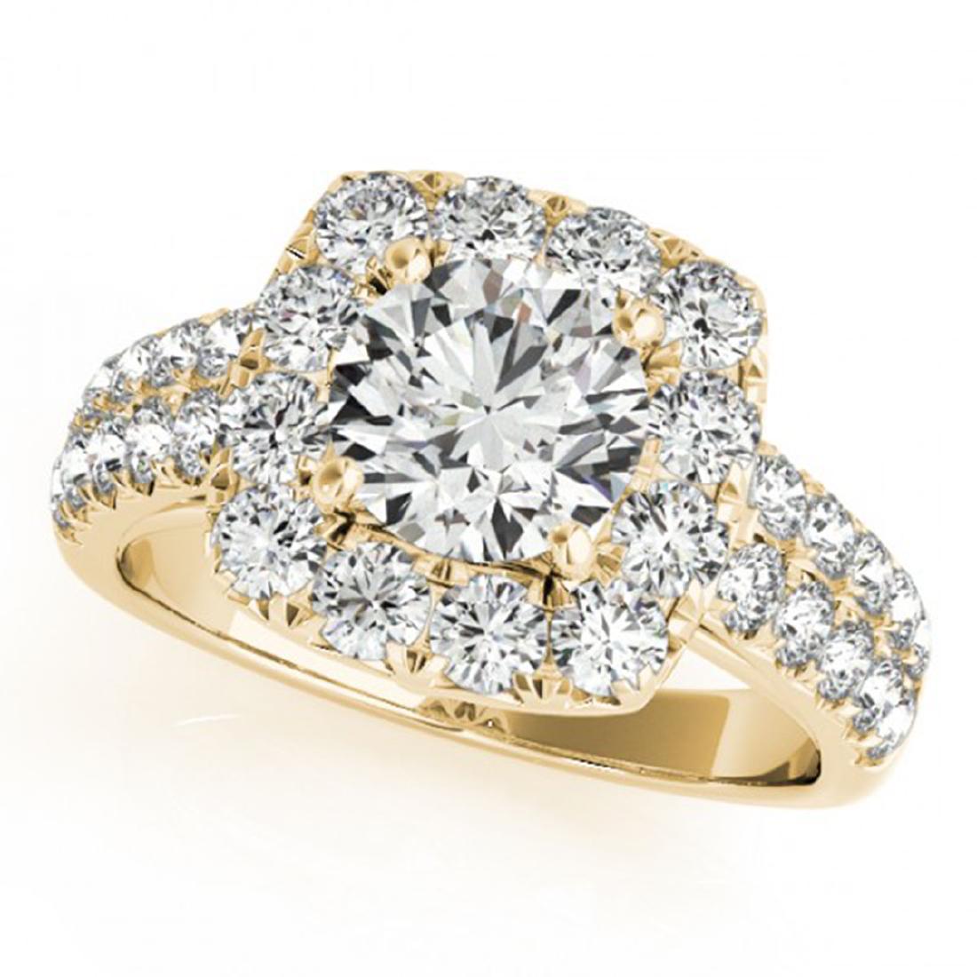 2.5 CTW Certified VS/SI Diamond Solitaire Halo Ring 14K: REF-548Y2K -24296 ---- 2.5 CTW Certified VS/SI Diamond Solitaire Halo Ring 14K Yellow Gold ---- Luxury Designer Brand Ring Appraised at $24,100 Certificate Number US24296 14k Yellow gold, Ring Size is