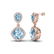 7 CTW Sky Blue Topaz & VS/SI Diamond Earrings Halo Gold - 2