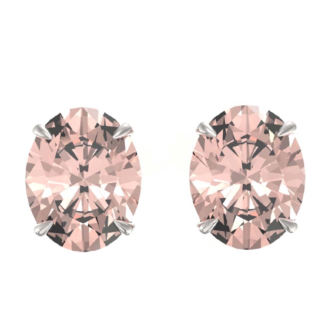 5.50 ctw Morganite Stud Earrings 18K White Gold -: REF-78H5M - SKU:21672 ---- 5.50 ctw Morganite Stud Earrings 18K White Gold Designer Brand Luxury Jewelry, made in the USA Suggested Retail Price: $5,200 Factory offers perfect factory sizing, for all 