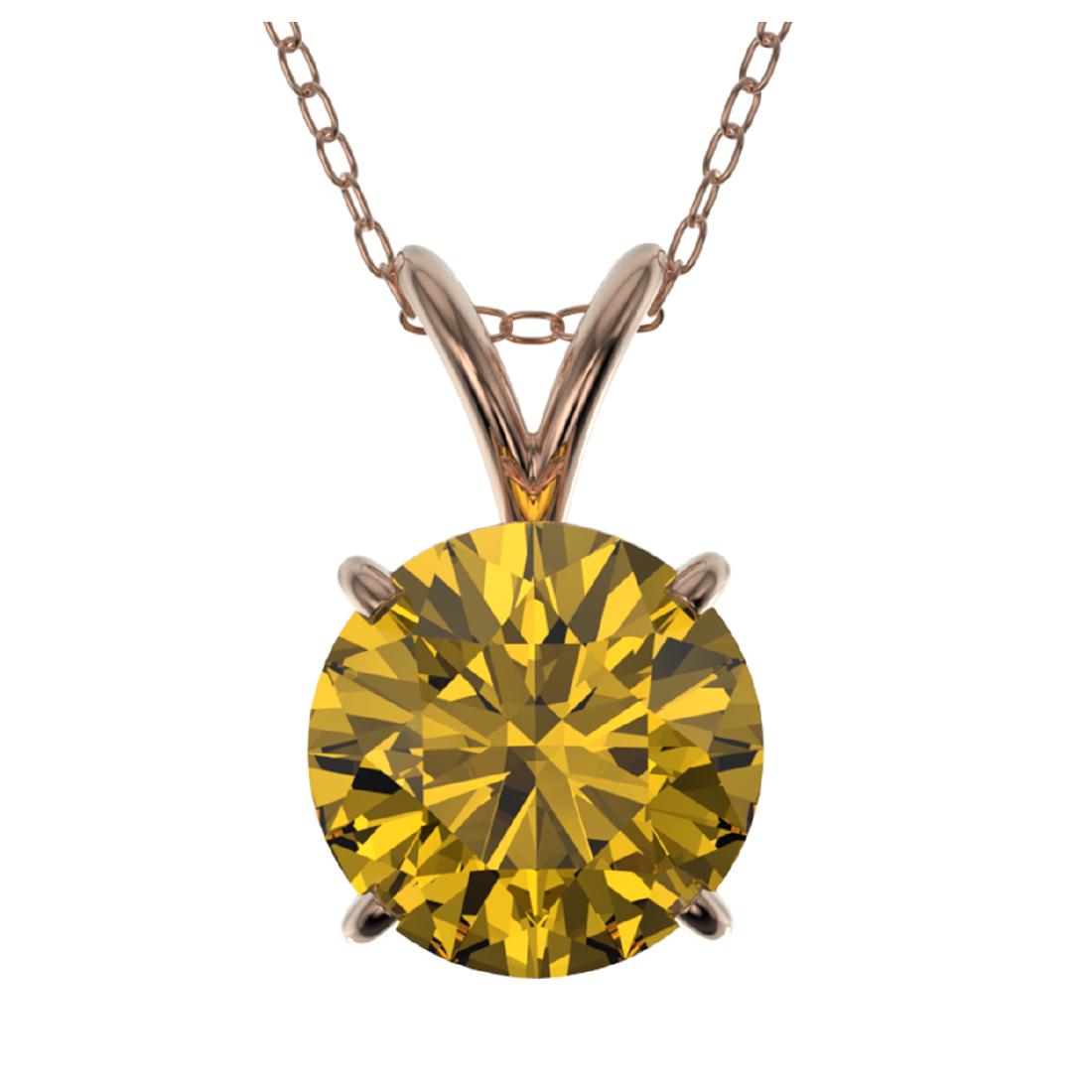 1.53 ctw Intense Yellow Diamond Necklace 10K Rose Gold: REF-285F2N - SKU:36807 ---- 1.53 ctw Intense Yellow Diamond Necklace 10K Rose Gold Designer Brand Luxury Jewelry, made in the USA Suggested Retail Price: $20,900 Factory offers perfect factory sizing,