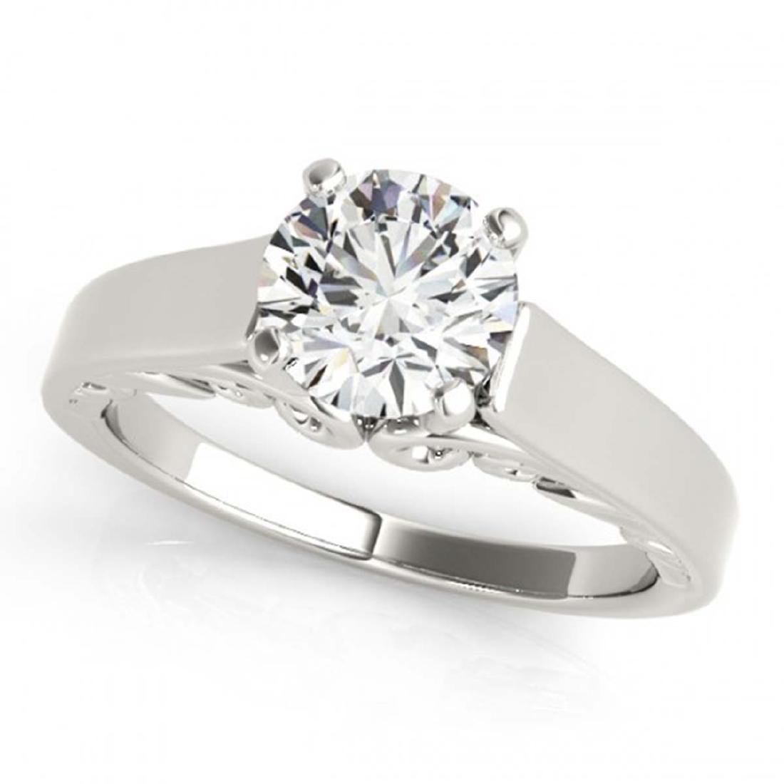 0.75 ctw VS/SI Diamond Solitaire Ring 14K White Gold -: REF-126F8N - SKU:25628 ---- 0.75 ctw VS/SI Diamond Solitaire Ring 14K White Gold Designer Brand Luxury Jewelry, made in the USA Suggested Retail Price: $8,350 Factory offers perfect factory sizing, fo