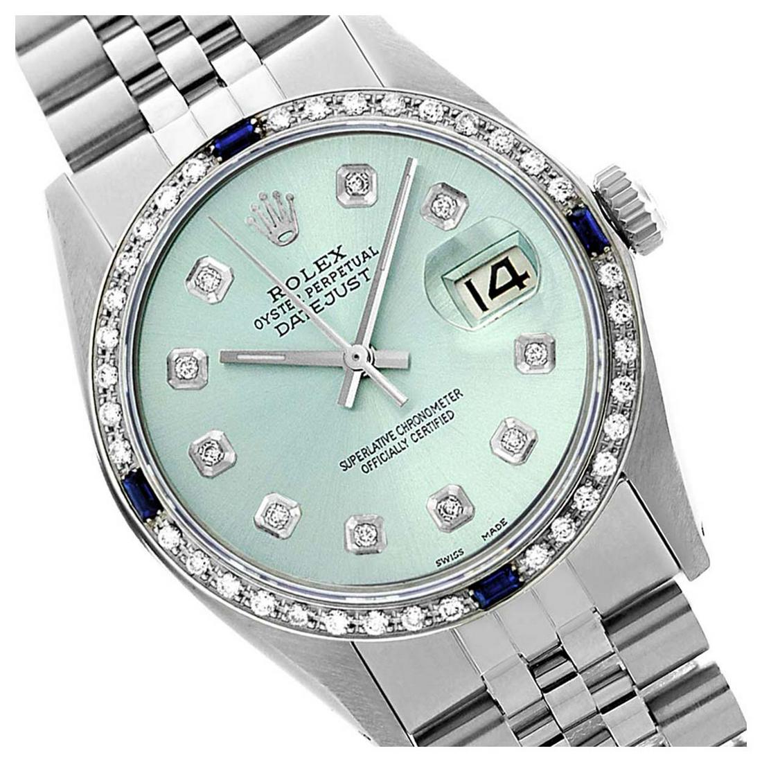 Rolex Men's Stainless Steel, QuickSet, Diam Dial &: REF-545K3T ---- Rolex Men's Stainless Steel, QuickSet, Diam Dial & Diam/Sapphire Bezel This watch is in Excellent Condition. Newly serviced & Polished to Factory specifications. Prepetual, Self-Windin